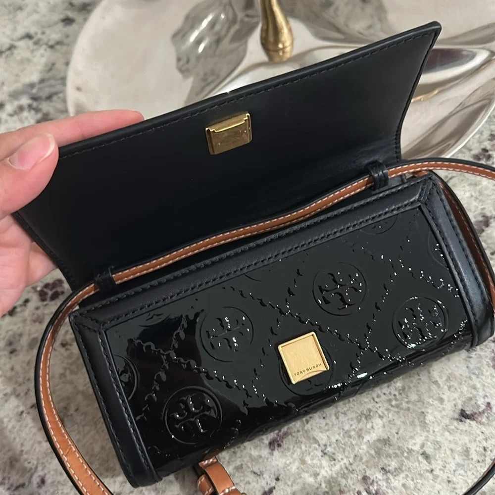 Tory Burch Black and Brown Crossbody Bag